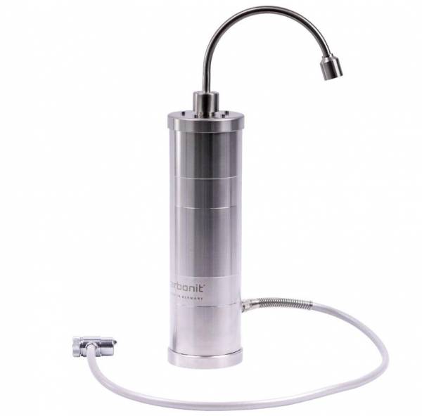 Carbonit Auftischfilter SanUno inox F aus Edelstahl